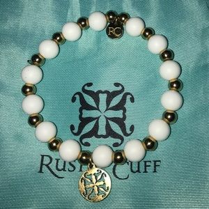 White Erin Rustic Cuff Bracelet